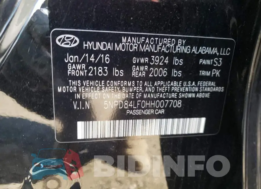 5NPD84LF0HH007708 Photo# 10