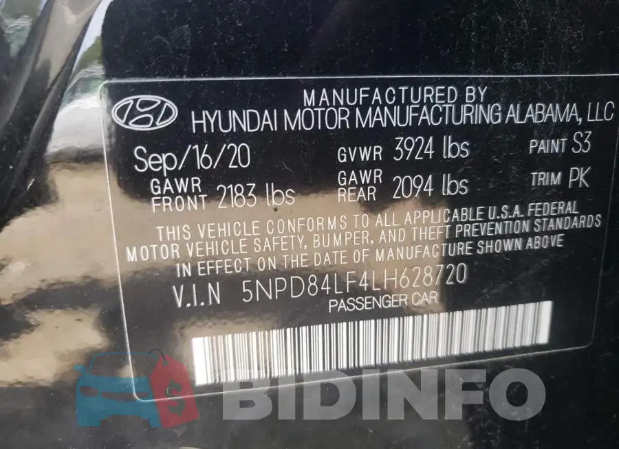 5NPD84LF4LH628720 Photo# 10