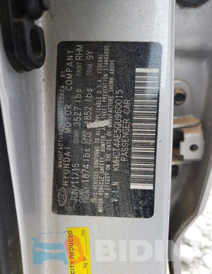 KMHCT4AE5GU960015 Photo# 10