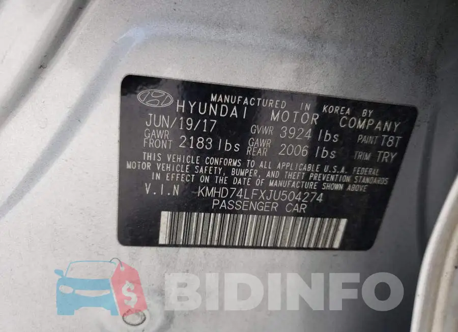 KMHD74LFXJU504274 Photo# 10