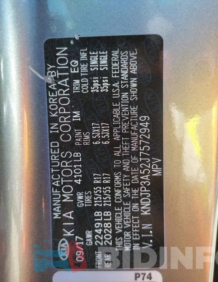KNDJP3A52J7572949 Photo# 10