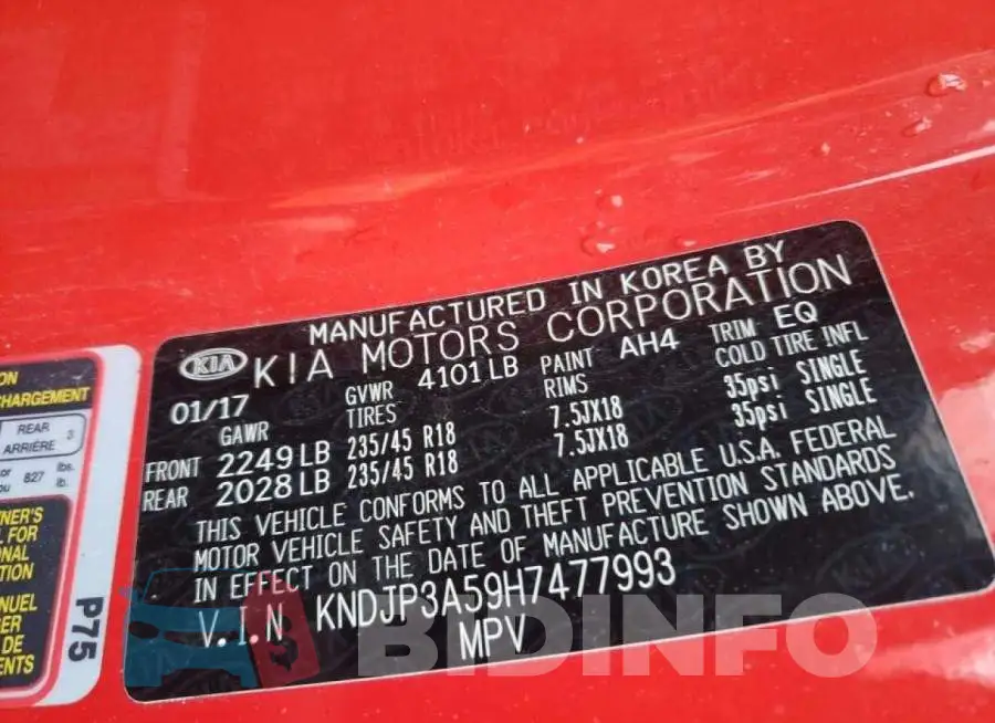 KNDJP3A59H7477993 Photo# 10