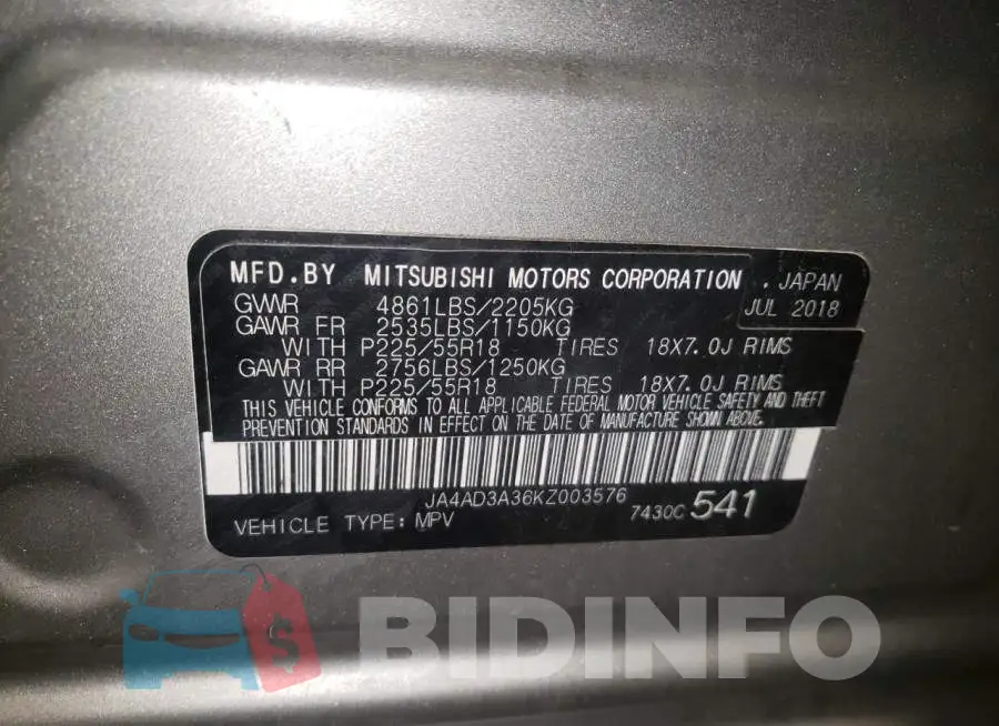 JA4AD3A36KZ003576 Photo# 10