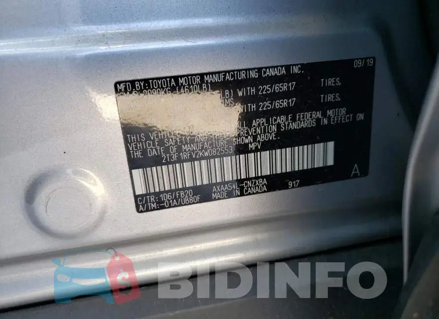 2T3F1RFV2KW082553 Photo# 10