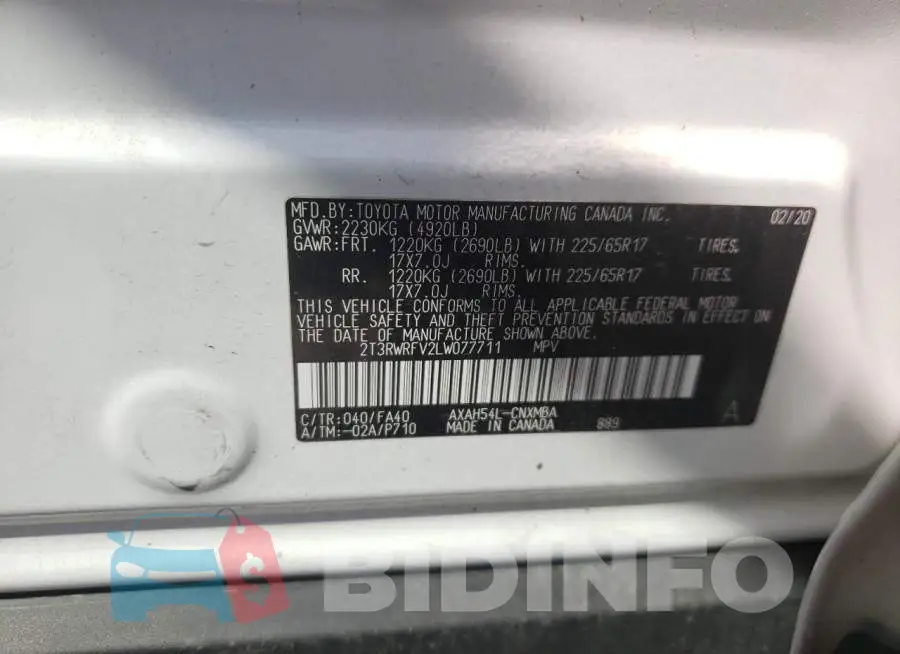 2T3RWRFV2LW077711 Photo# 10