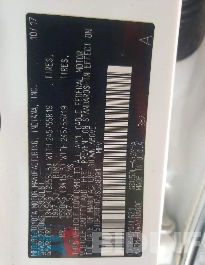 5TDKZRFH7JS528391 Photo# 10