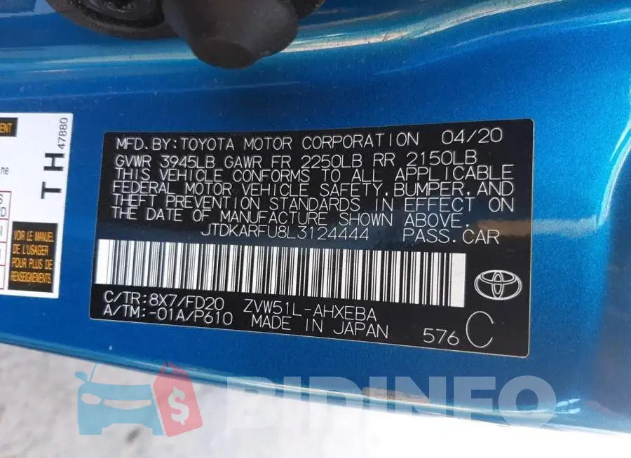JTDKARFU8L3124444 Photo# 10
