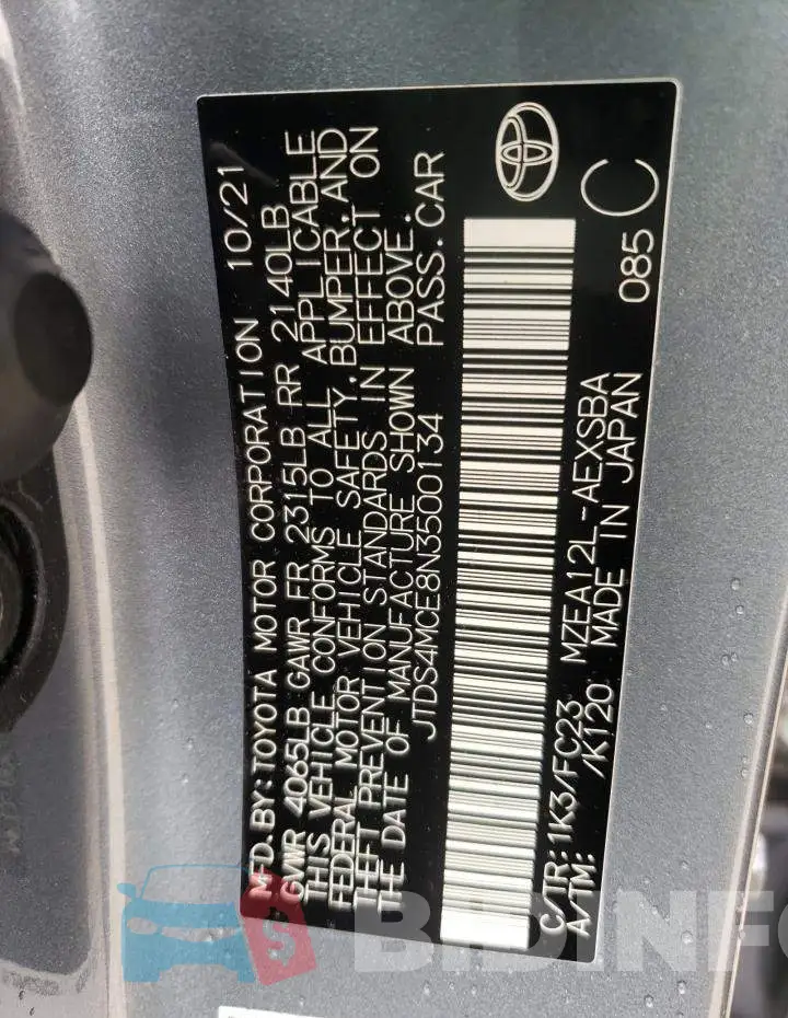 JTDS4MCE8N3500134 Photo# 10