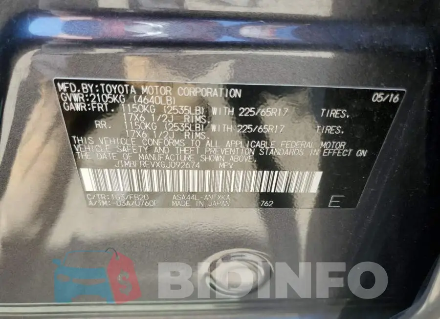 JTMBFREVXGJ092674 Photo# 10