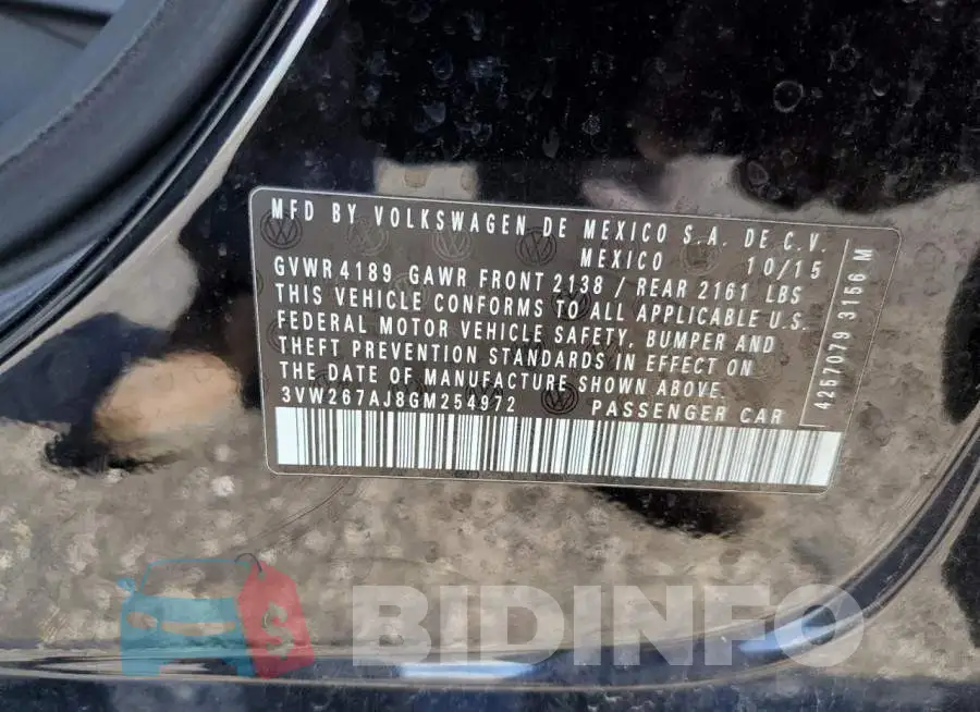 3VW267AJ8GM254972 Photo# 10