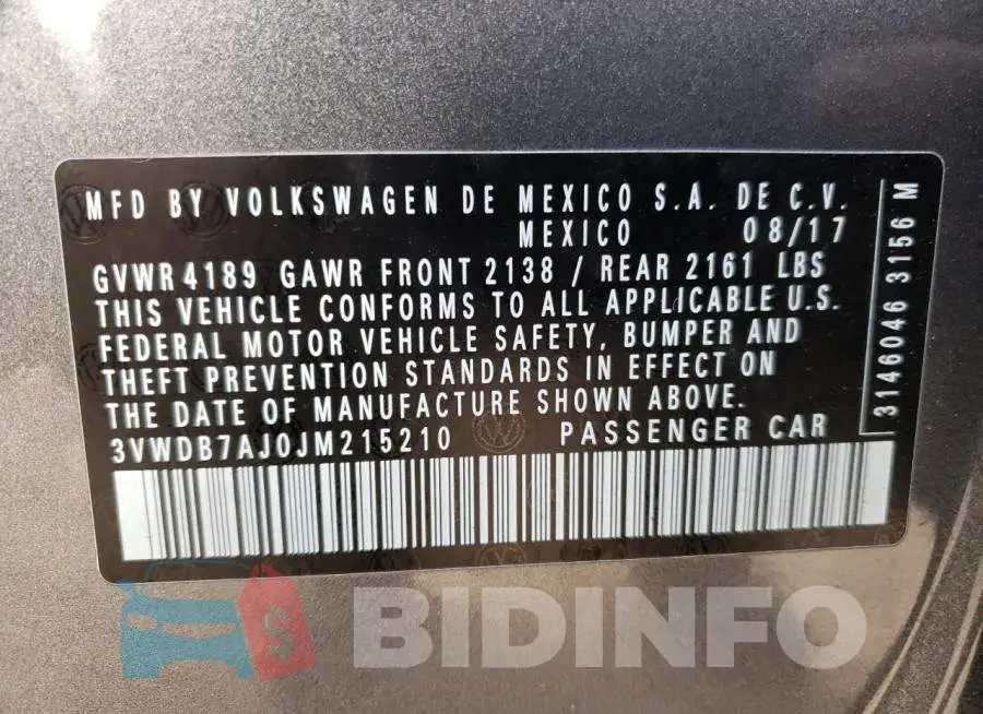 3VWDB7AJ0JM215210 Photo# 10