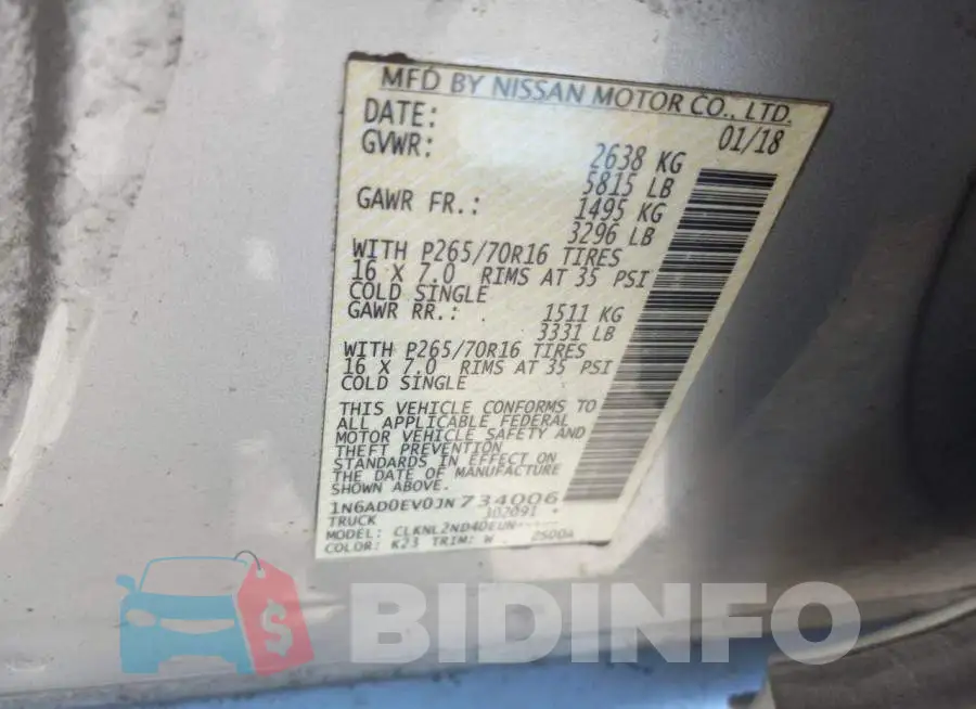 1N6AD0EV0JN734006 Photo# 8