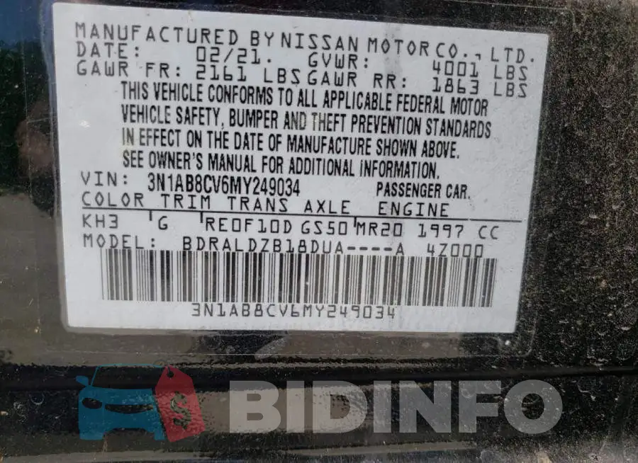 3N1AB8CV6MY249034 Photo# 10