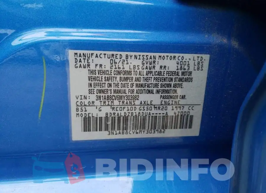 3N1AB8CV6MY303982 Photo# 10