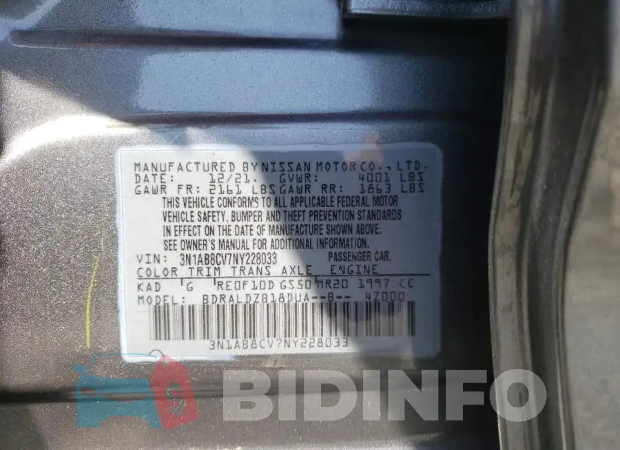 3N1AB8CV7NY228033 Photo# 10