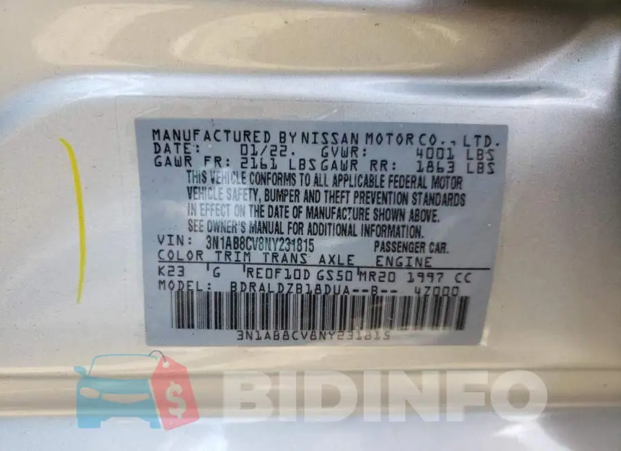 3N1AB8CV8NY231815 Photo# 10