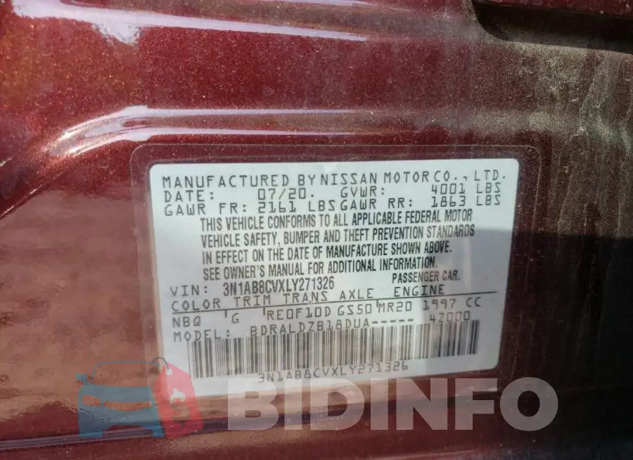 3N1AB8CVXLY271326 Photo# 10