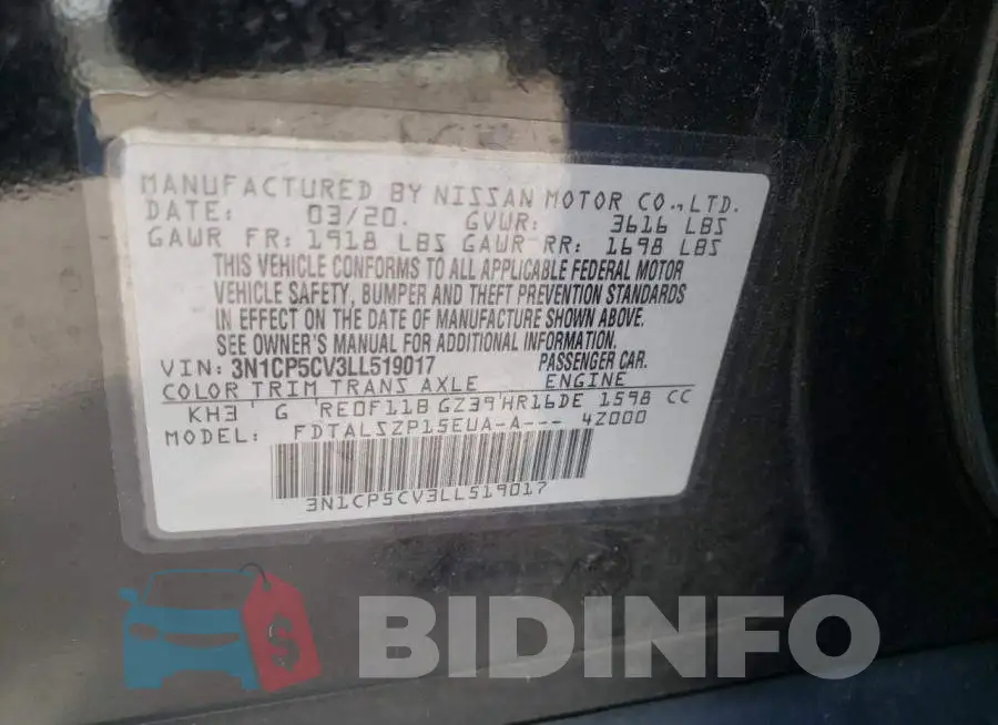 3N1CP5CV3LL519017 Photo# 10
