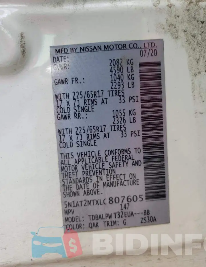 5N1AT2MTXLC807605 Photo# 10