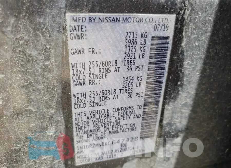 5N1DR2MN8KC647428 Photo# 10