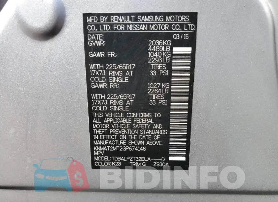 KNMAT2MT2GP674146 Photo# 10