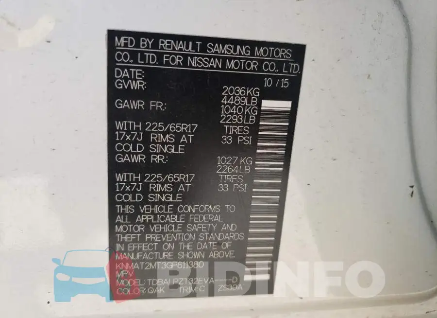 KNMAT2MT3GP611380 Photo# 10