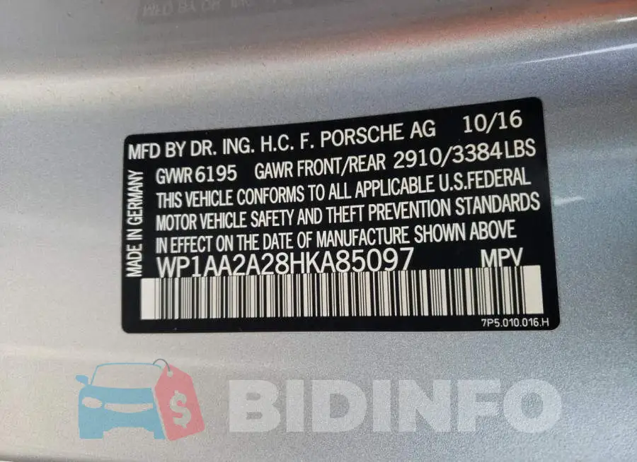 WP1AA2A28HKA85097 Photo# 10