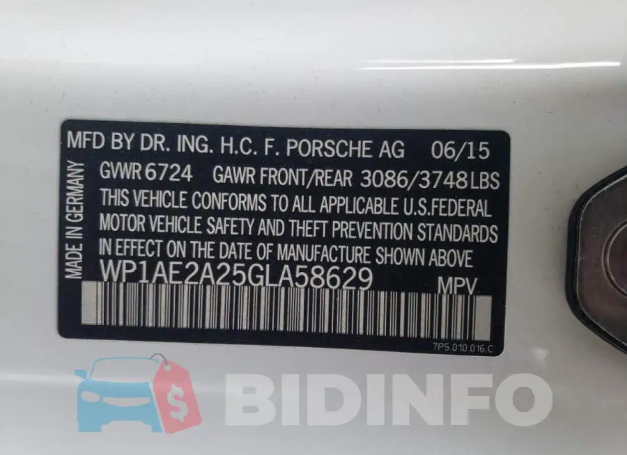 WP1AE2A25GLA58629 Photo# 10