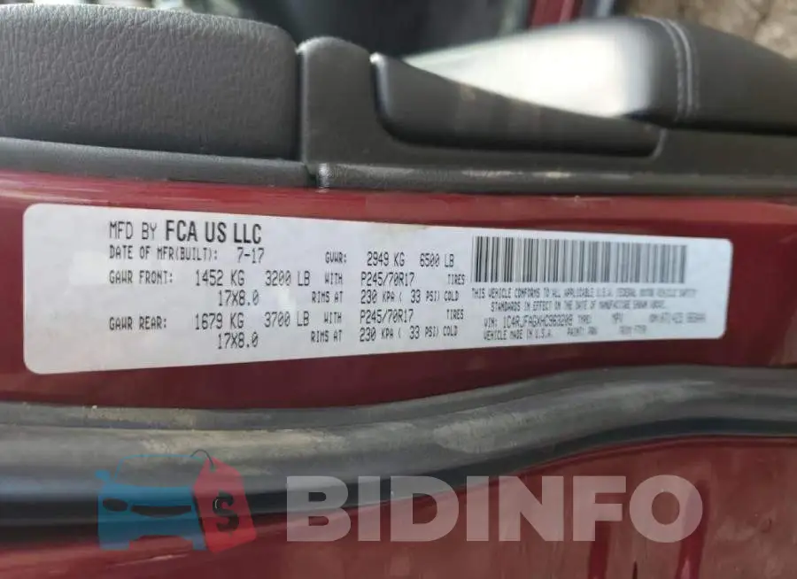 1C4RJFAGXHC963209 Photo# 10