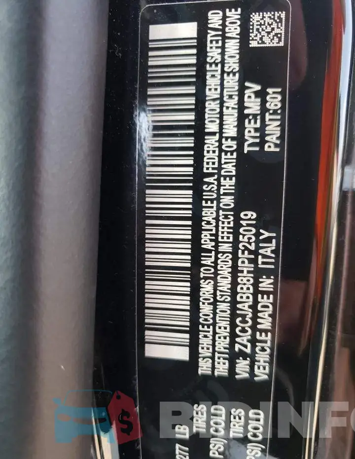 ZACCJABB8HPF25019 Photo# 10