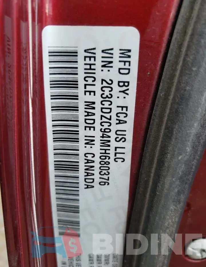 2C3CDZC94MH680376 Photo# 10