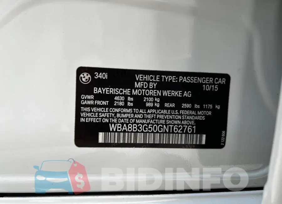 WBA8B3G50GNT62761 Photo# 10