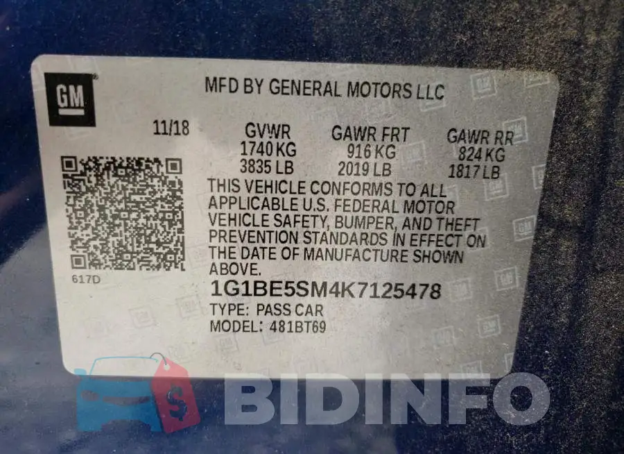 1G1BE5SM4K7125478 Photo# 10