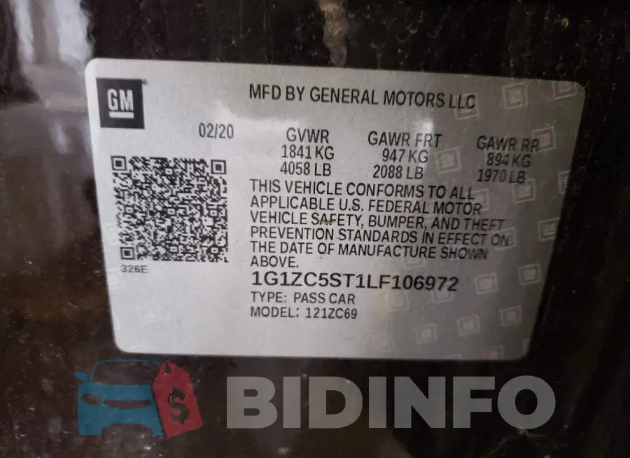 1G1ZC5ST1LF106972 Photo# 10