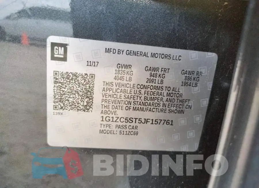 1G1ZC5ST5JF157761 Photo# 10