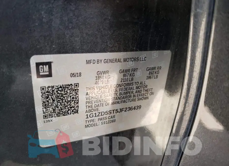 1G1ZD5ST5JF236439 Photo# 10