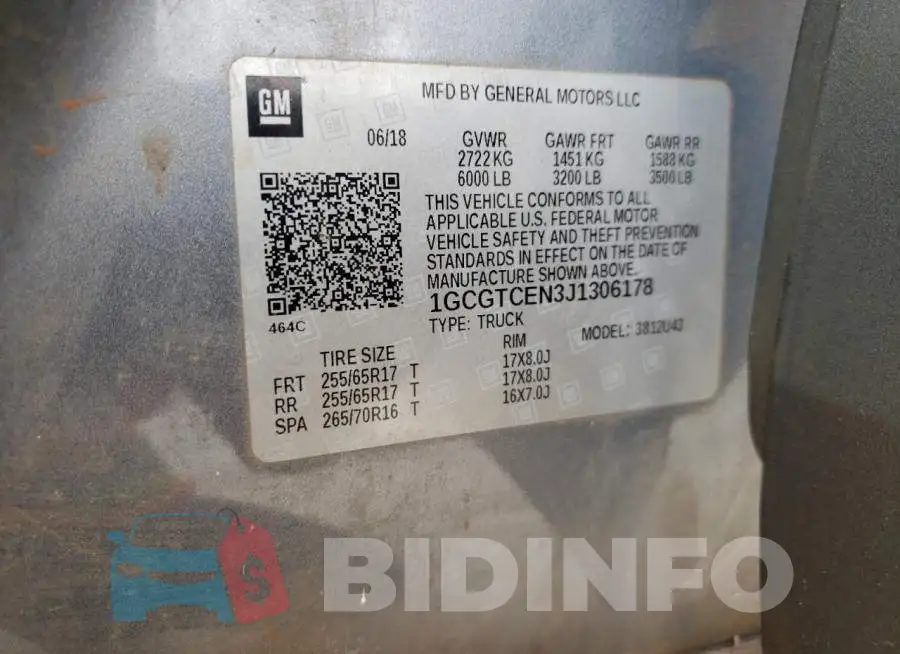 1GCGTCEN3J1306178 Photo# 10