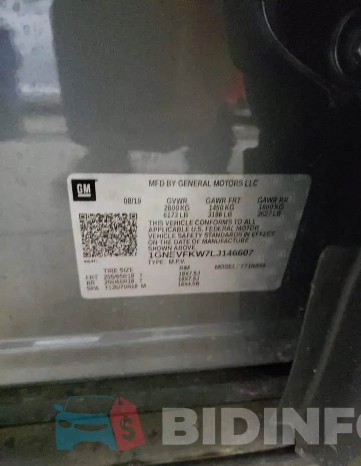 1GNEVFKW7LJ146607 Photo# 10