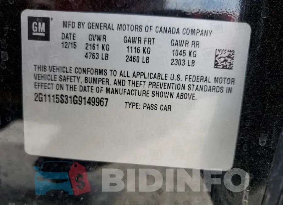 2G1115S31G9149967 Photo# 10