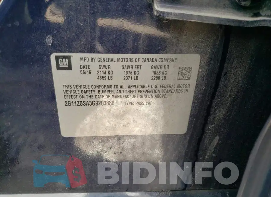2G11Z5SA3G9203888 Photo# 10