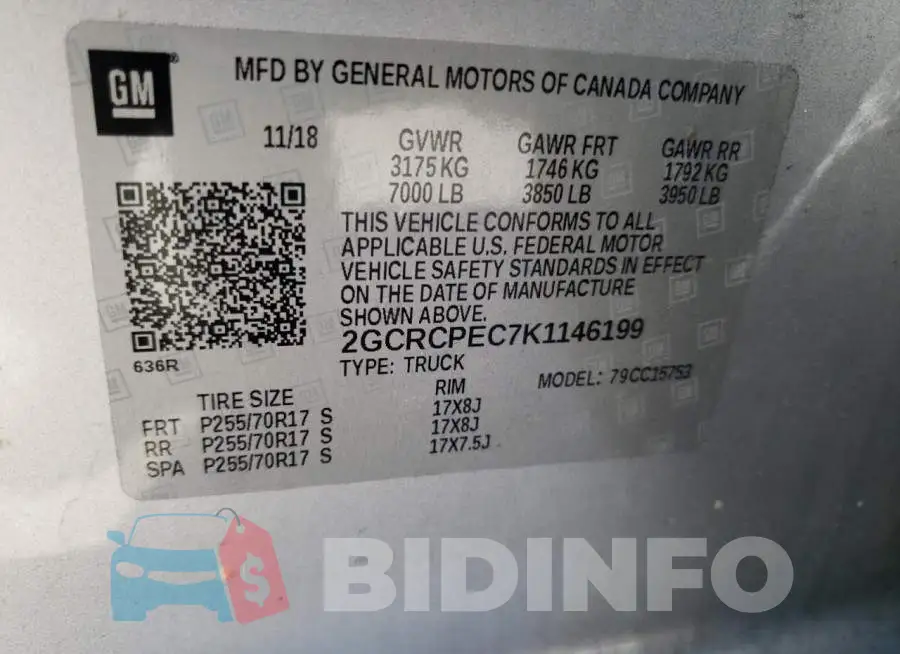 2GCRCPEC7K1146199 Photo# 10