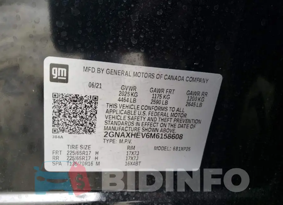 2GNAXHEV6M6158608 Photo# 10