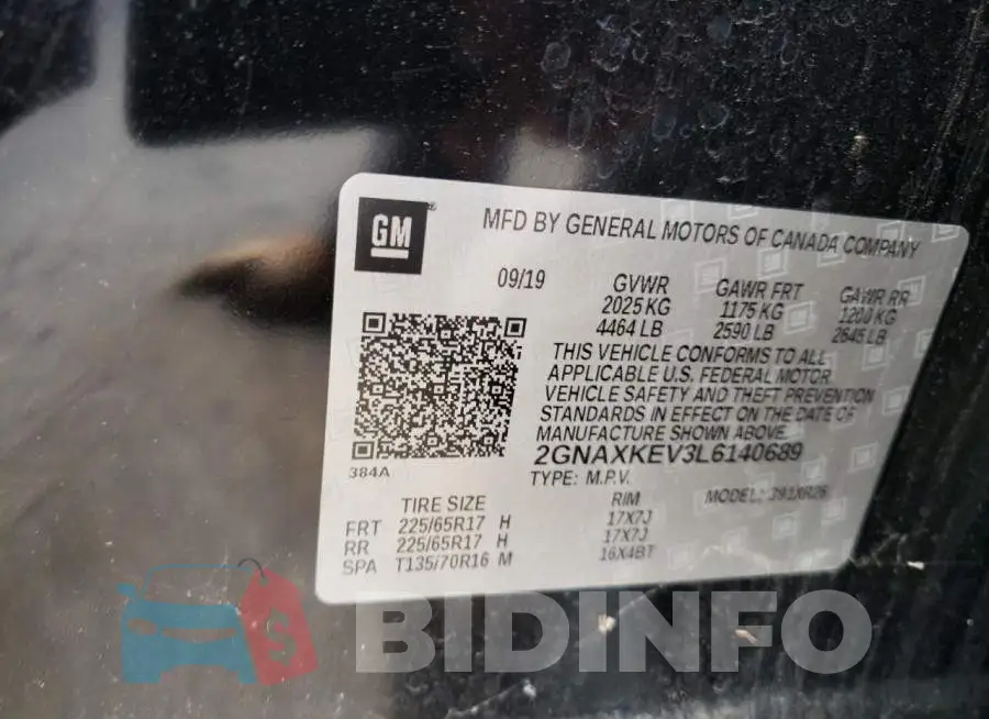 2GNAXKEV3L6140689 Photo# 10