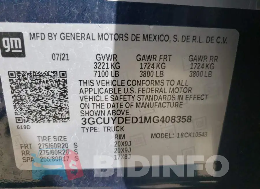 3GCUYDED1MG408358 Photo# 10
