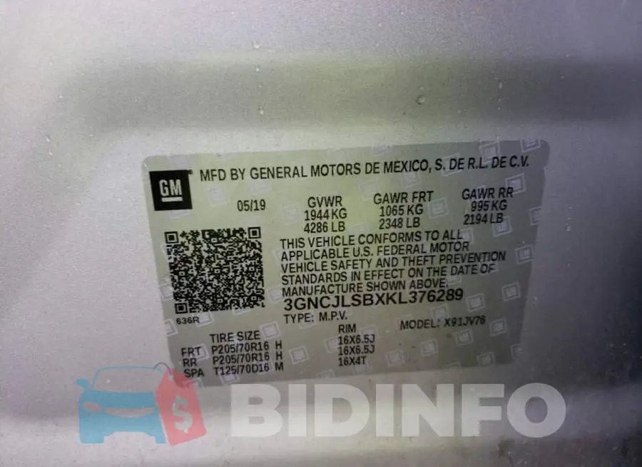 3GNCJLSBXKL376289 Photo# 10