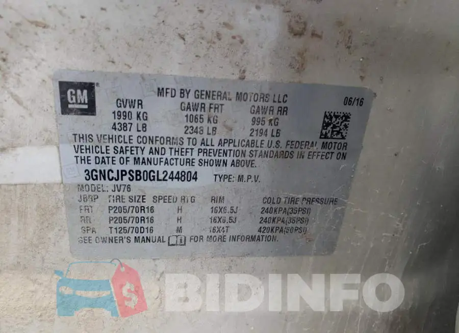 3GNCJPSB0GL244804 Photo# 10