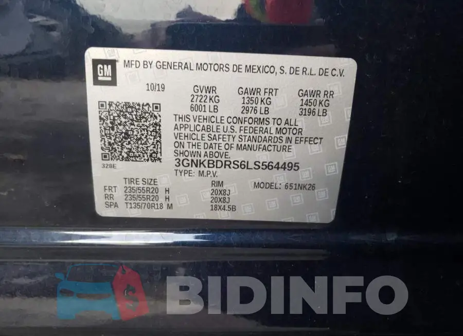 3GNKBDRS6LS564495 Photo# 10