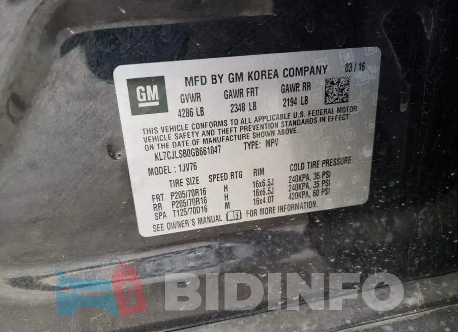 KL7CJLSB0GB661047 Photo# 10