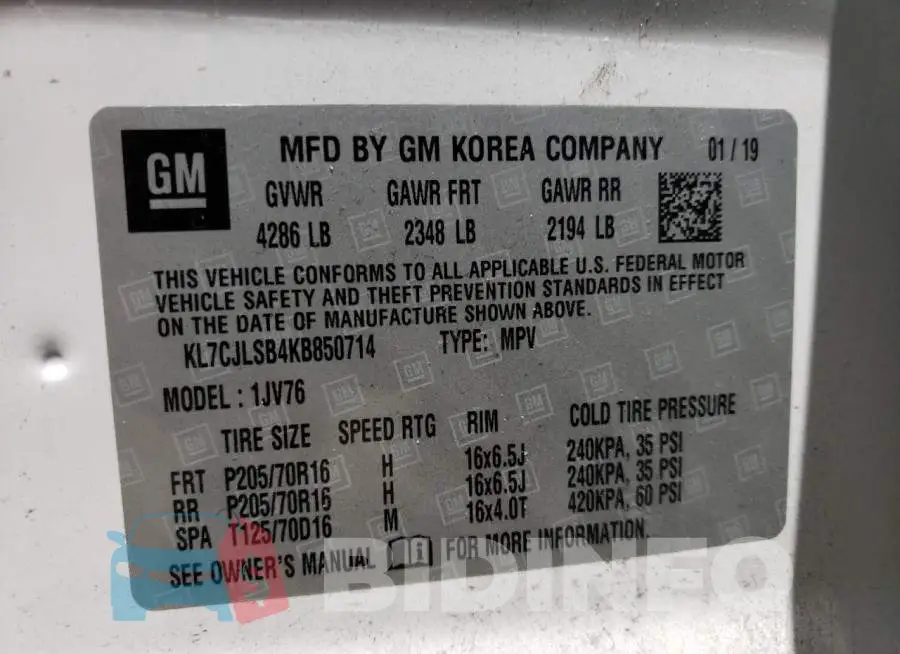 KL7CJLSB4KB850714 Photo# 10