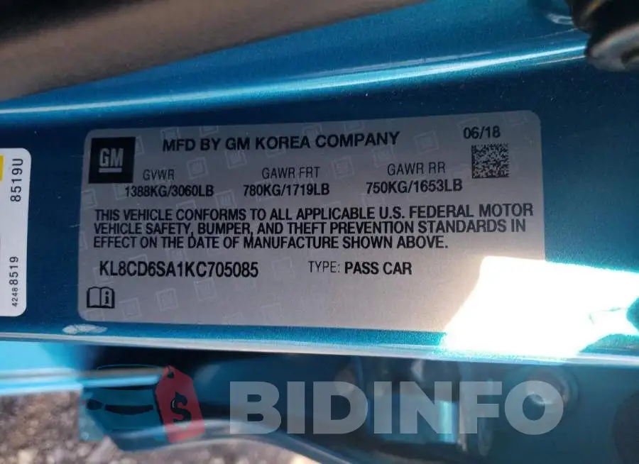 KL8CD6SA1KC705085 Photo# 10